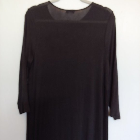 Wearever J.Jill long sleeve semi sheer maxi dress ultra high slits up sides MT - Picture 7 of 13